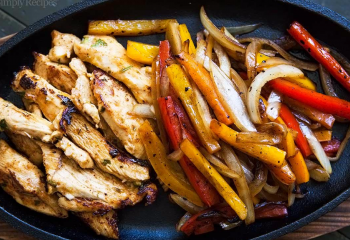 Chicken Fajitas with Refried Beans and Mexican Brown Rice