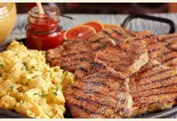 FIT Weight Loss Plan - Grilled Pork Chop & Eggs Premium Breakfast