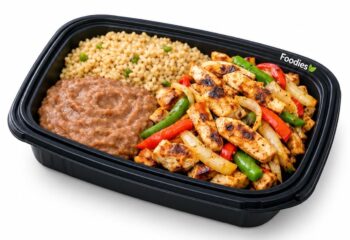 FIT - Chicken Fajitas with Refried Beans and Mexican Brown Rice