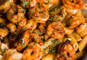 Cajun Shrimp & Pasta with Steamed Broccoli
