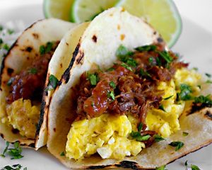 FIT Weight Loss Plan - Egg & Pulled Pork Breakfast Tacos