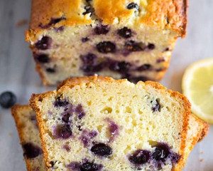 Blueberry Lemon Breakfast Bread with Vanilla Greek Yogurt