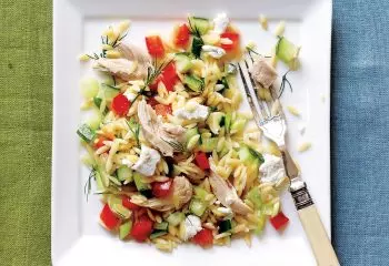 FIT Weight Loss Plan - Mediterranean Roasted Chicken, Lemon Orzo & Goat Cheese Salad