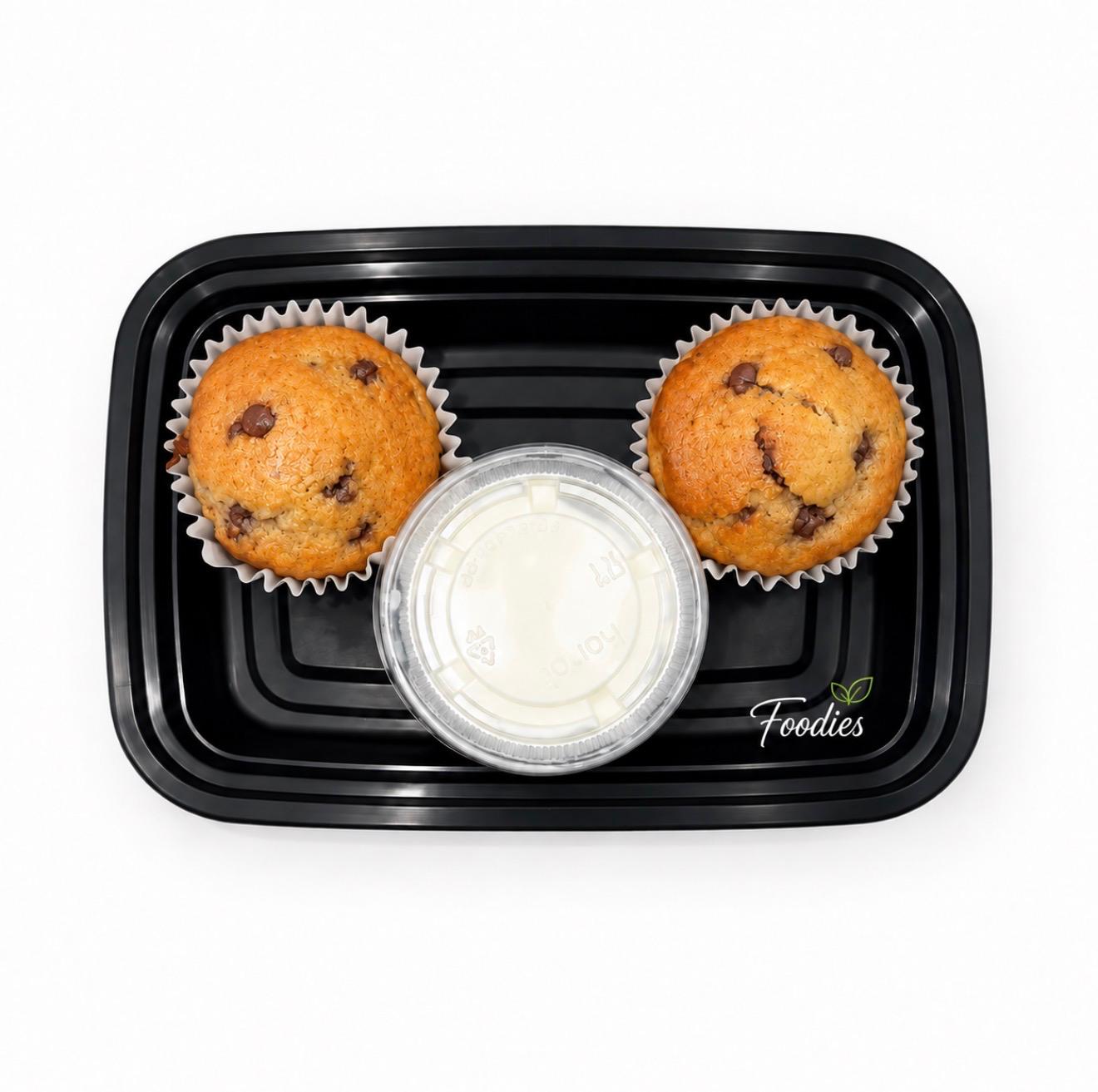 FIT - Chocolate Chip Breakfast Protein Muffins with Vanilla Greek Yogurt