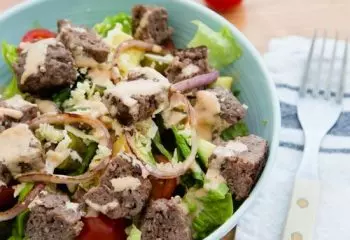 FIT Weight Loss Plan - Cheeseburger Salad with Dill & Garlic Dressing