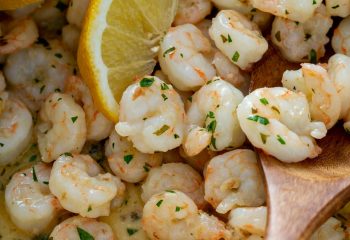 Lemon & Basil Shrimp with Buttered Peas and carrots, & Brown Rice