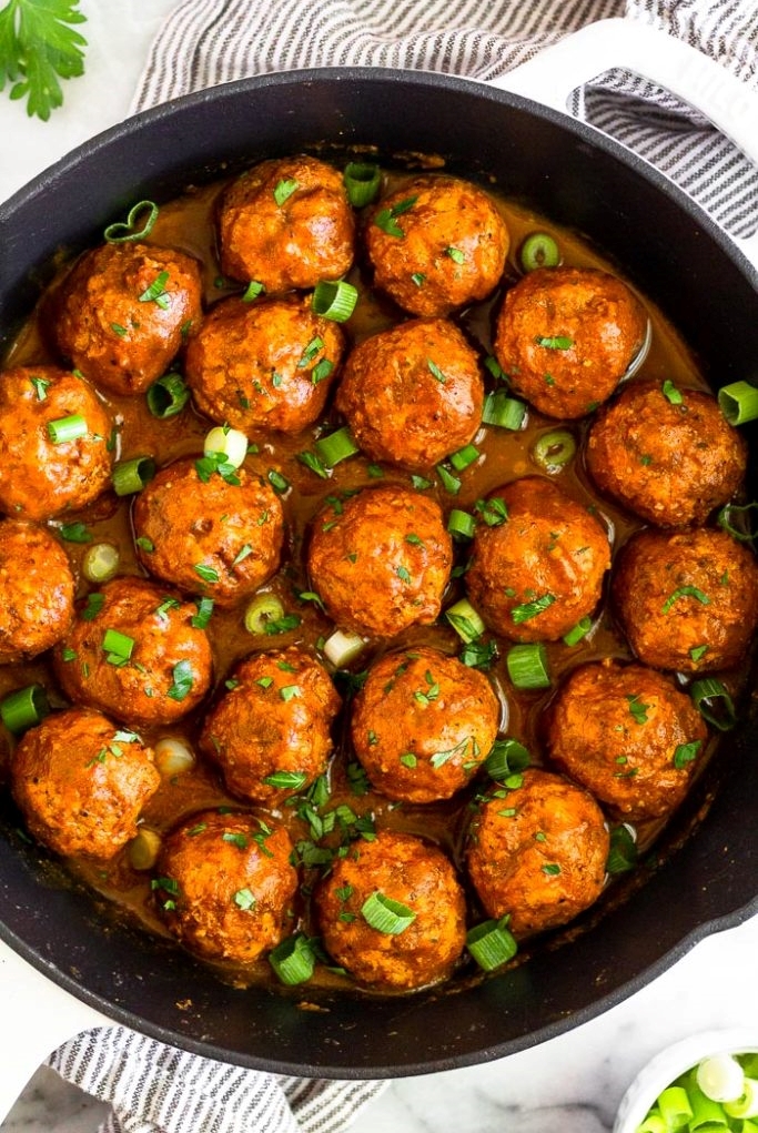 FIT Weight Loss Plan - BBQ Chicken Meatballs with Baked Sweet Potato ...