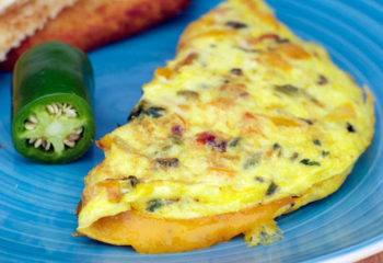 Texas Omelet with Ham, Cheese & Jalapeno Peppers