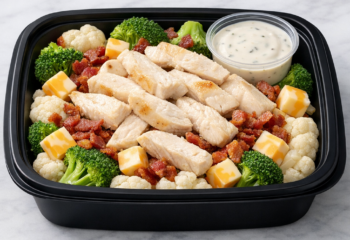 Loaded Broccoli & Cauliflower Chicken Salad