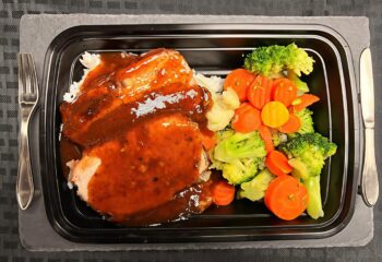 FIT - Chipotle Bourbon Glazed Pork Tenderloin with Jasmine Rice and Steamed Mixed Veggies