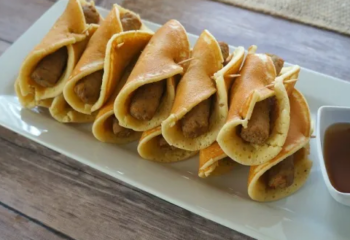 FIT KIDS - Turkey Sausage Pancake Roll with Fresh Fruit