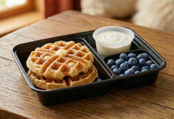 FIT KIDS - Mini Protein Waffles & Blueberries with Vanilla Greek Yogurt