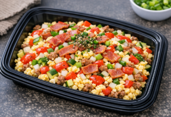 FIT - Egg-White, Turkey Bacon & Veggie Scramble FIT - Egg-White, Turkey Bacon & Veggie Scramble
