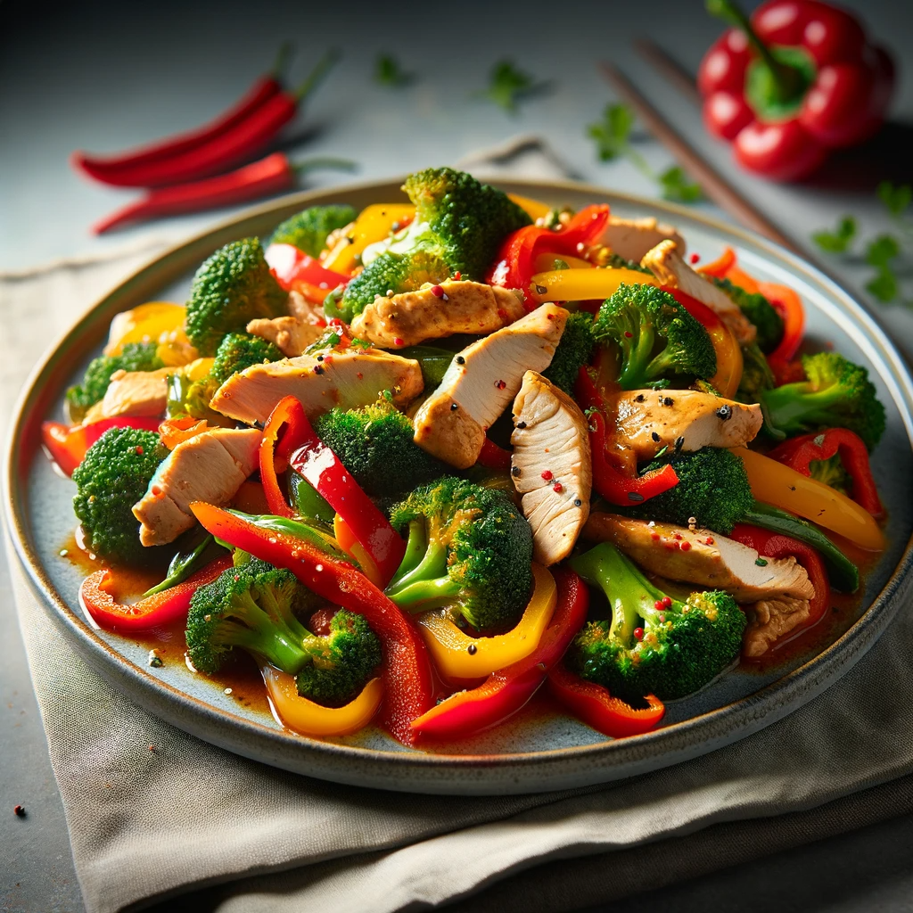 FIT Weight Loss Plan - Spicy Chicken Stir-Fry with Broccoli and Bell ...