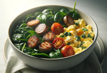 FIT - Savory Spinach and Turkey Sausage Breakfast Bowl FIT - Savory Spinach and Turkey Sausage Breakfast Bowl