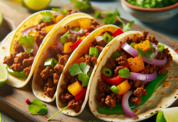 FIT Weight Loss Plan - Vegan Beef-Style Crumble Tacos with Sautéed Veggies
